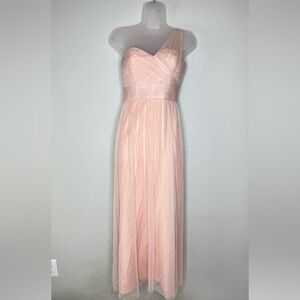 Amsale Evening Dress Long One Shoulder Powder Pink Size‎ 2
